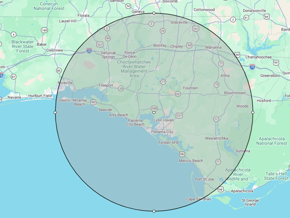 Cardinal Home Inspection service area &mdash; Panama City Beach, Bay County and surrounding coastal communities, Florida